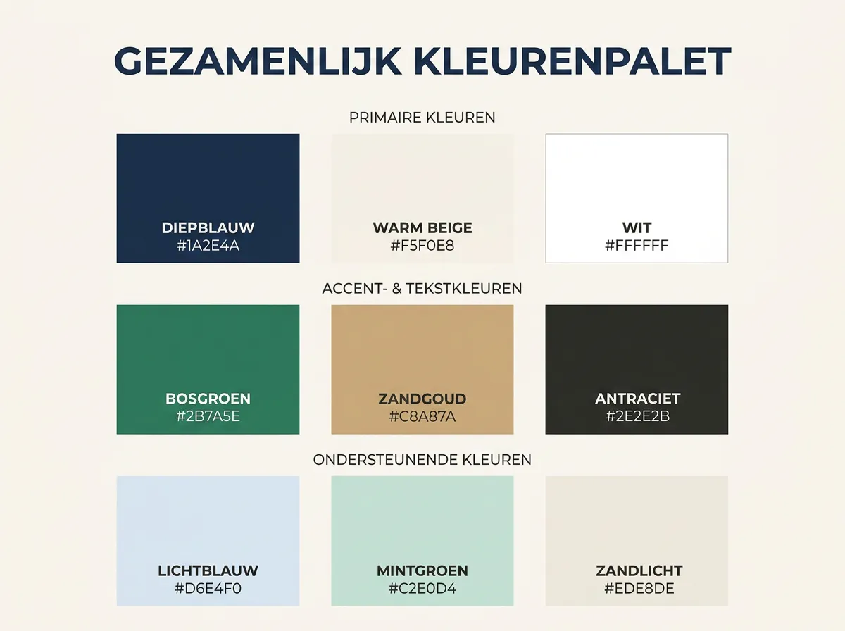 Kleurenpalet branding voorbeeld 1