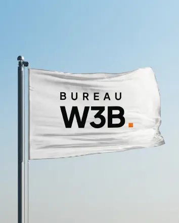 Branding mockup vlag met merkidentiteit
