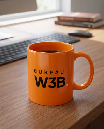 Branding mockup koffie-mok met logo